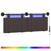 vidaXL Hangend hoofdbord Met LED-verlichting Donkerbruin Stof