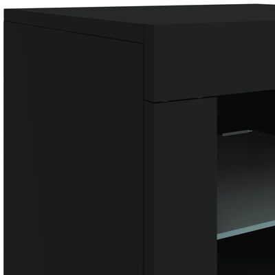 vidaXL Dressoir met LED-verlichting 181,5x37x67 cm zwart