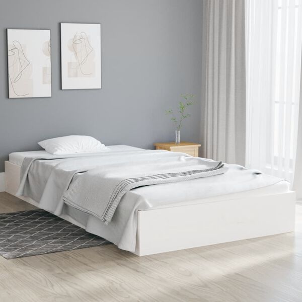 vidaXL Bedframe massief hout wit 100x200 cm