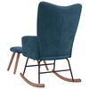 vidaXL Schommelstoel met krukje blauw fluweel
