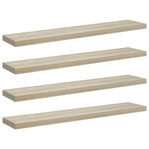 vidaXL Wandschappen zwevend 4 st 120x23,5x3,8 cm MDF eikenkleurig