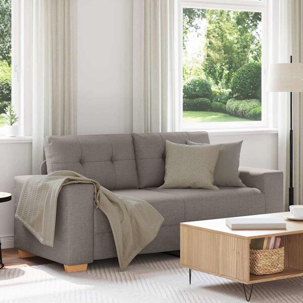 vidaXL Loveseat Bank Taupe 140 cm Stof