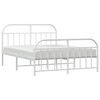 vidaXL Bedframe met hoofd- en voeteneinde metaal wit 150x200 cm