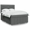 vidaXL Boxspring met matras stof donkergrijs 140x190 cm