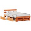 vidaXL Bedframe met lade Wasbruin 140 x 190 cm Massief grenenhout