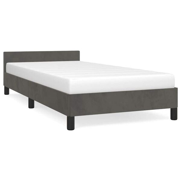 vidaXL Bedframe zonder matras 90x200 cm fluweel donkergrijs