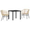 vidaXL Tuin eettafelset 3 st Bruin poly rattan