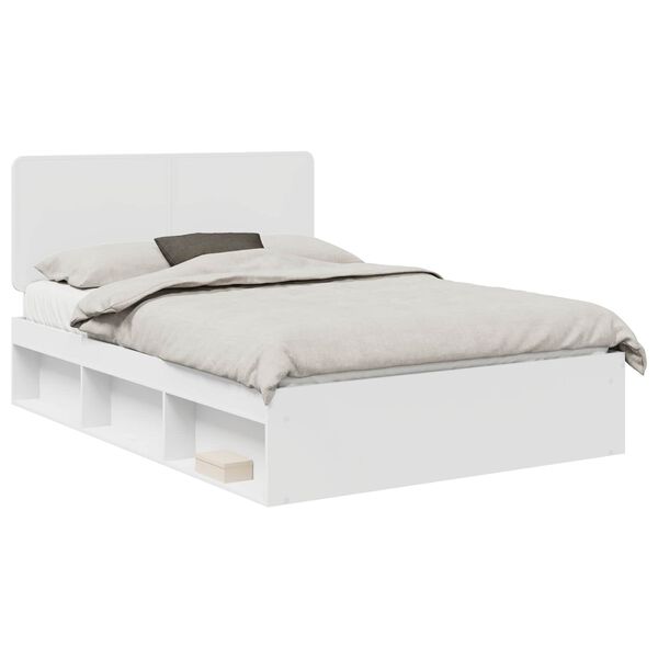 vidaXL Bedframe met hoofdeinde Wit 160 x 200 cm Massief grenenhout
