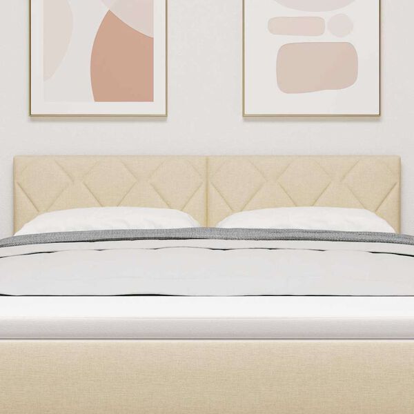 vidaXL Hoofdbord met hoofdeinde Cr&egrave;me 144 cm Nep Leer