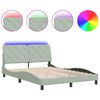vidaXL Bedframe met LED zonder matras fluweel lichtgrijs 140x200 cm