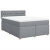 vidaXL Boxspring met matras stof lichtgrijs 160x200 cm