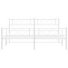 vidaXL Bedframe met hoofd- en voeteneinde metaal wit 180x200 cm