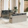vidaXL Tuin Sofa Set met opslag 7 pcs Lichtgrijs poly rattan
