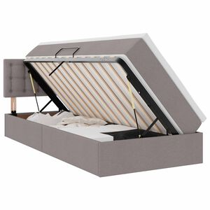 vidaXL Opbergbed met LED met matras met LED Taupe 90 x 200 cm Stof