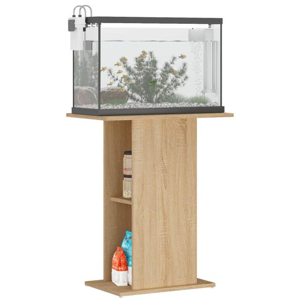 vidaXL Aquariumstandaard Sonoma Eiken 60,5x36x72,5 cm Bewerkt Hout