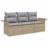 vidaXL Tuin Sofa Set met kussen met opslag 3 pcs Beige Poly riet