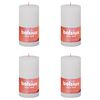 Bolsius Stompkaarsen Shine 4 st rustiek 130x68 mm wolkenwit