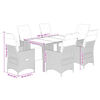 vidaXL 7-delige Bistroset met kussens poly rattan beige