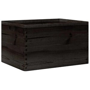 vidaXL Houten kist met handvatten 40x30x23 cm massief grenenhout zwart