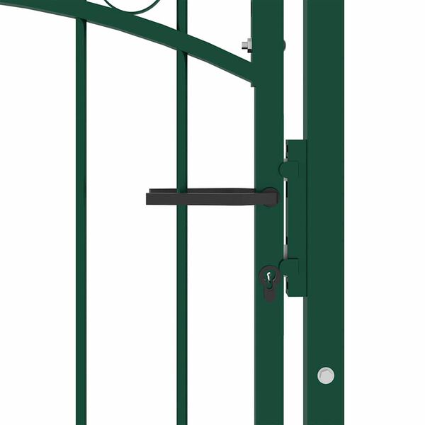 vidaXL Poort met gebogen bovenkant 100x136 cm staal groen