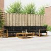 vidaXL Buiten bankenset met kussen 6 pcs Natuurlijk en Zwart