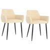 vidaXL Eetkamerstoelen 2 st fluweel cr&egrave;mekleurig