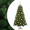 vidaXL Kunstkerstboom met kerstbal 120 cm 150 LED's Warmwit PVC Groen