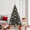 vidaXL Kunstmatig Voorverlicht Kerstboom met 300 LED Zwart 180 cm PVC