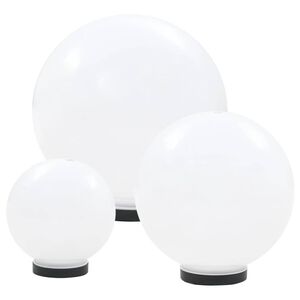 vidaXL LED-bollampen rond 20/30/40 cm PMMA 3 st