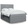vidaXL Boxspring met matras stof lichtgrijs 160x200 cm