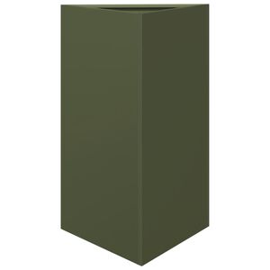 vidaXL Plantenbak driehoek 50x43x75 cm staal olijfgroen