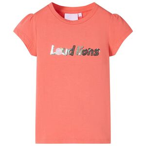 vidaXL Kindershirt met kapmouwen 116 koraalkleurig