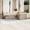 vidaXL 10-delige Loungeset met kussens poly rattan beige