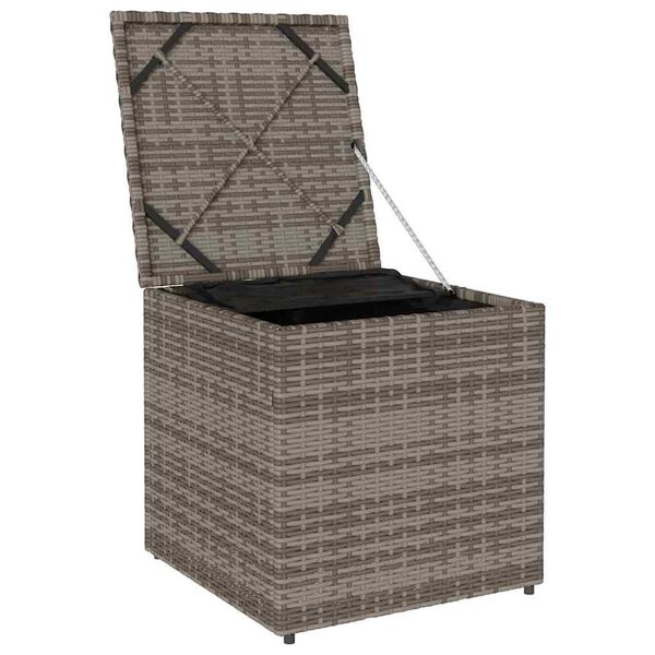vidaXL Kussenbox met opslag Grijs 50 x 50 x 50 cm poly rattan