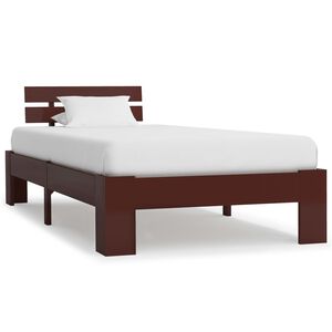 vidaXL Bedframe massief grenenhout donkerbruin 90x200 cm