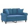 vidaXL Tweezitsbank met sierkussens 120 cm fluweel blauw