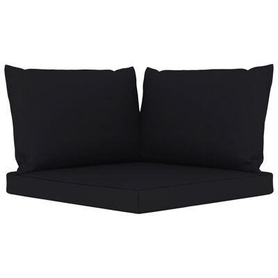 vidaXL 10-delige Loungeset met zwarte kussens