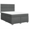 vidaXL Boxspring met matras stof donkergrijs 140x200 cm