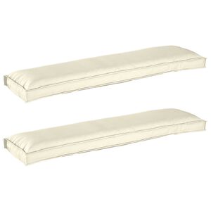 vidaXL Pallet Kussen Set 2 st Oxford Stof Cr&egrave;me 150 x 40 x 8 cm