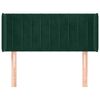 vidaXL Hoofdbord met randen 93x16x78/88 cm fluweel donkergroen
