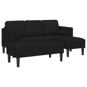 vidaXL Bankstel 2 st Zwart Polyester