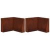 vidaXL Keerwand 2 st 50 x 50 x 40 cm weervast staal Roestkleurig