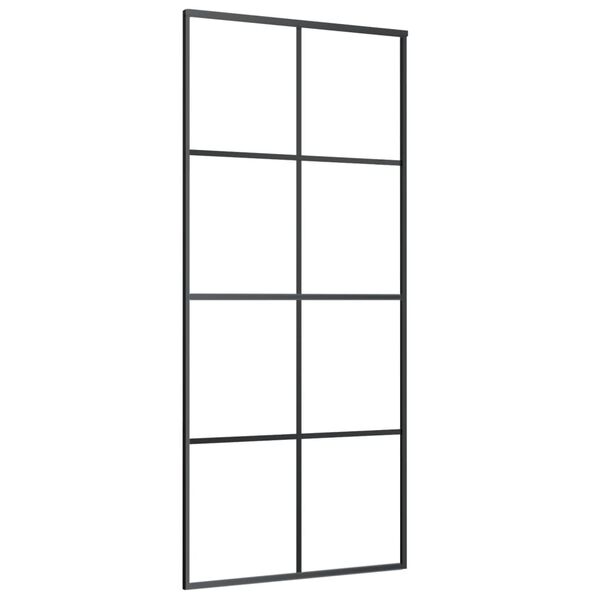 vidaXL Schuifdeur met beslag 90x205 cm ESG-glas en aluminium