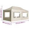 vidaXL Partytent inklapbaar met wanden 6x3 m aluminium cr&egrave;me