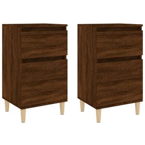 vidaXL Nachtkastjes 2 st 40x35x70 cm bewerkt hout bruin eikenkleur