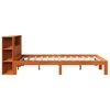 vidaXL Bed met boekenkast zonder matras grenenhout wasbruin 135x190 cm