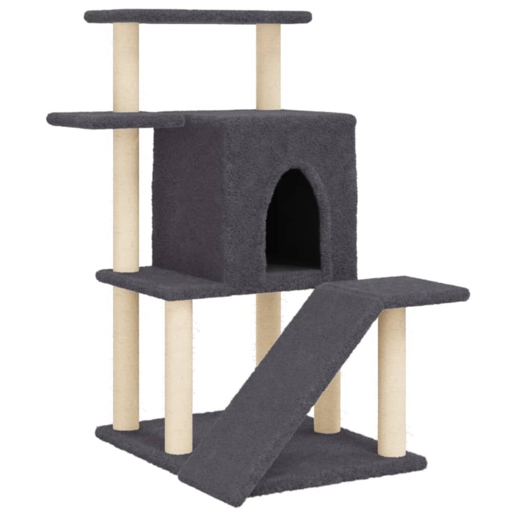 vidaxl vidaXL Kattenmeubel met sisal krabpalen 97 cm donkergrijs