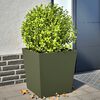 vidaXL Plantenbakken 2 st 50x50x50 cm staal olijfgroen