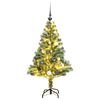 vidaXL Kunstkerstboom 150 LED's kerstballen en sneeuw 150 cm
