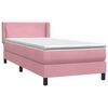 vidaXL Boxspring met matras fluweel roze 100x220 cm